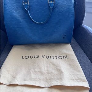 LV Blue Epi Leather Speedy 30